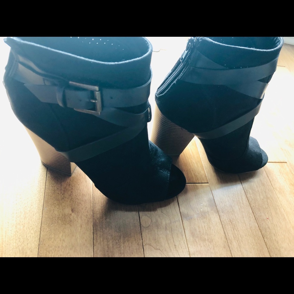 Peep toe booties